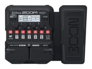 Black Zoom G1X Four multi-effects guitar pedal with footswitch and display